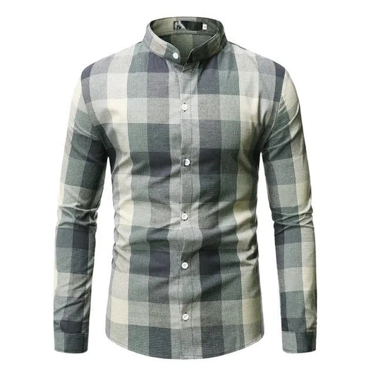Ethan | Modern Checkered Long Sleeve Shirt